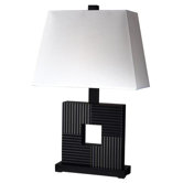 Portable Table Lamp in Black / White