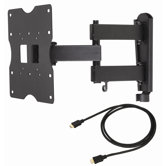 Articulating LCD Wall Mount for 18" to 40" Screens in Hi-Gloss Black