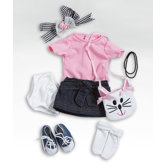 18" Doll - Pink Denim Outfit / Shoes
