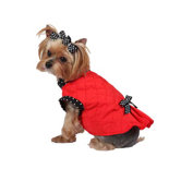 Quilted Dog Vest with Dotted Trim