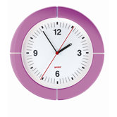 Wanduhr "I-Clock" in Violett/Wei&szlig;