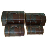 "Cardinal" Leather Trunk, Designer Treasure Chest