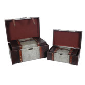 "Reserved" Leather Trunk, Designer Treasure Chest