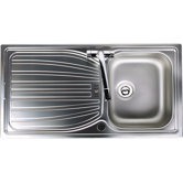 Alto Single Bowl Inset Sink and Drainer in Linen Stainless Steel