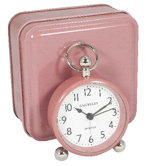 Pink Bedside Alarm with Pink Tin