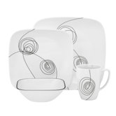 Scribble Lines 16 Piece Dinnerware Set
