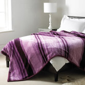 Luxury Stripe Blanket in Plum