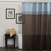 Geometrica Shower Curtain in Blue / Chocolate