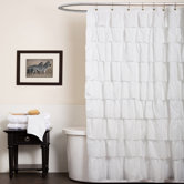 Ruffle Shower Curtain in White