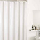 Satin Stripe Shower Curtains in White