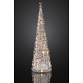 LED Tischpyramide in Silber
