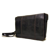 Distressed Leather Laptop Messenger