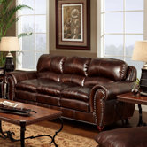 Aspen Blended Leather Full Sleeper Sofa