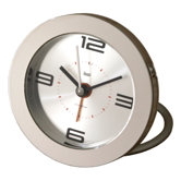 Diecast Round Travel Alarm Clock