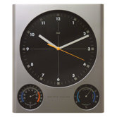 Tank Weather Station Wall Clock in Silver