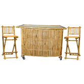 3 Piece Set with Bamboo Tiki Bar