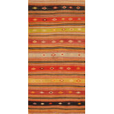 Kilim Multi-Colored Striped Rug