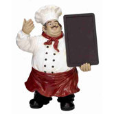 Urban Trends Polystone Chef Chalk Board Statue