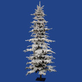 Flocked Georian Fir 7.5' Artificial Christmas Tree with Multicolored Lights