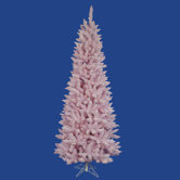 Flocked Pink Spruce 7.5' Artificial Christmas Tree with LED Lights