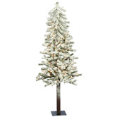 Flocked Alpine 4' Artificial Christmas Tree with Clear Lights