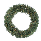 Douglas Fir 100" Wreath with Clear Lights