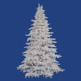 Flocked White Spruce 7.5' Artificial Christmas Tree with Clear Lights