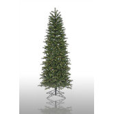 9.5' Prelit Slim Redwood Artificial Christmas Tree with Multicolored Lights