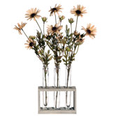 Floral Artificial Potted Daisy Tubes in Cr&egrave;me Yellow