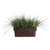 Floral Artificial Potted Grass with Large Windowsill Box in Green