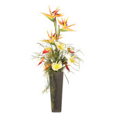 Floral 40" Artificial Potted Tropical Flowers in Multicolor