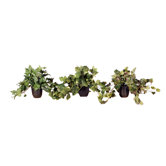 Floral Medium Artificial Potted Assorted Plants in Green (Set of 3)