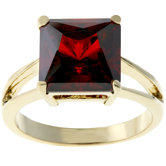 Gold-Tone Cubic Zirconia Solitaire Ring