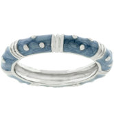 Silver-Tone Enamel Tribal Design Ring