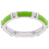 White Goldplated Enamel Stacker Ring