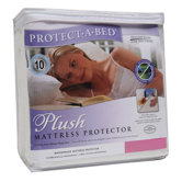 Plush Fitted Sheet Style Mattress Protector in White