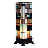 35cm Tiffany One Light Checkered Candlelight Small Table Lamp