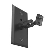 Universal Speaker Wall/Ceiling Mount with Electrical Box Installation Adapter Plate in Black