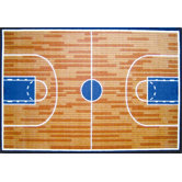 Fun Time Basketball Court Sports Kids Rug