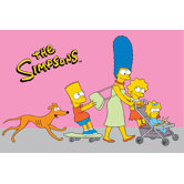 The Simpsons Walk N' Roll Pink Kids Rug