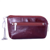 Zip Around Leather Key Chain