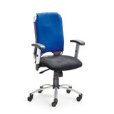 Drehstuhl "Spirit" in Blau / Schwarz / Perlsilber