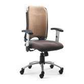 Drehstuhl "Spirit" in Beige / Braun / Perlsilber
