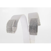 Micro Pave Cubic Zirconia 5 Row V-Shape Huggie