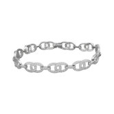 Cubic Zirconia Double Interlocking Oval Bracelet