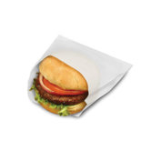 6.5" x 6" x 0.75" Open-Top Grease-Resistant Sandwich Bags in White