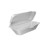 Foam Hoagie Container 125/Bag with Removable Lid in White