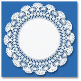 8" Round Cambridge Lace Doilies in  White