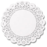 5" Round Brooklace Lace Doilies in  White