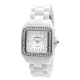 Women's Swarovski Elements Bezel Watch in White Acrylic